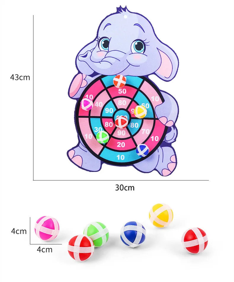 Child Montessori Toys for Kids 2 to 4 Years Old Cartoon Animal Dart Board Sticky Ball Family Interactive Educational Toys Baby