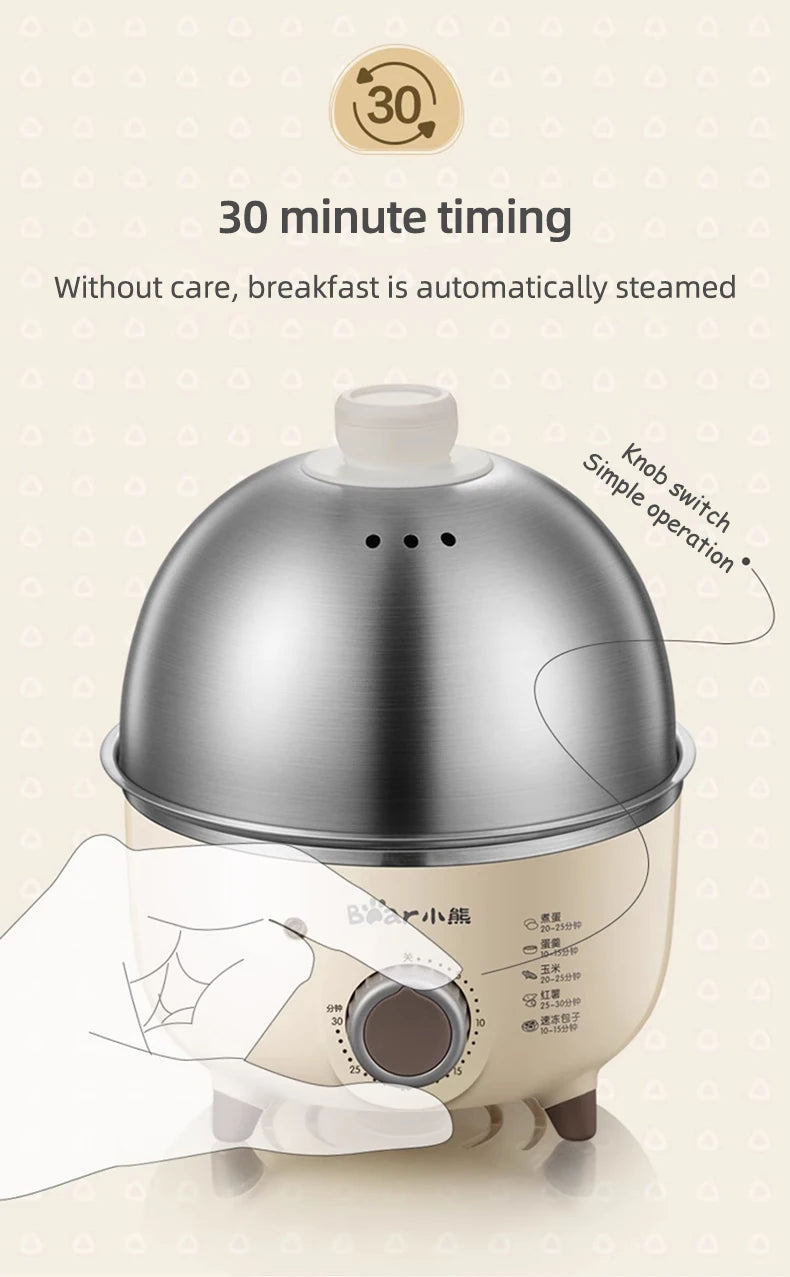 360W Electric Egg Boiler Breakfast Machine Multicooker Steamer Automatic Egg Cookers Home Egg Custard Steaming Cooker with Timer