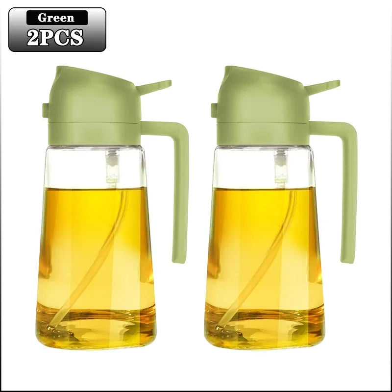 2in1 500ml Glass Spray Oil Sprayer Bottle Spray Oil Dispenser Oil Jar Cruet BBQ Kitchen Baking Roasting Picnic Kitchen Tool