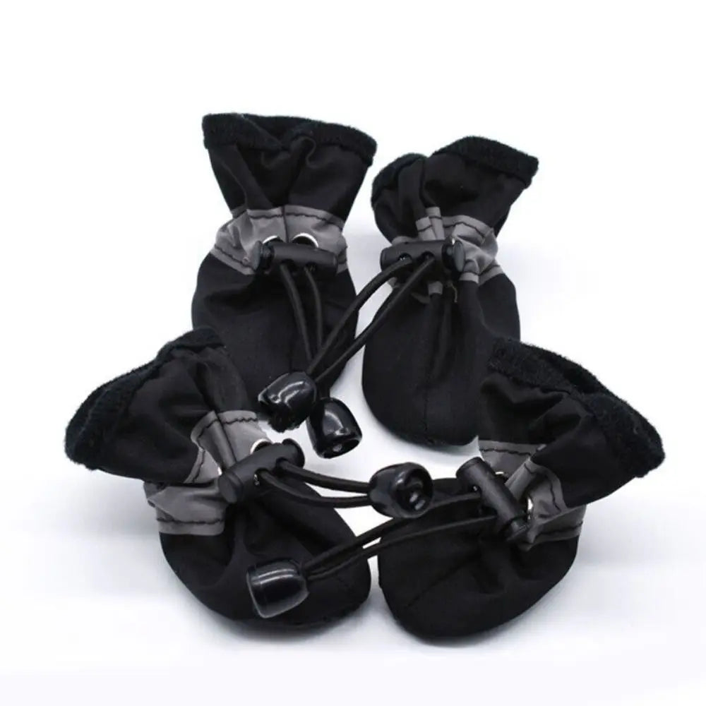 4Pcs Winter Pet Dog Shoes Warm Snow Anti-slip Boots Fur Puppy Small Big Dogs Cat Puppy Socks Pet Rain Shoes