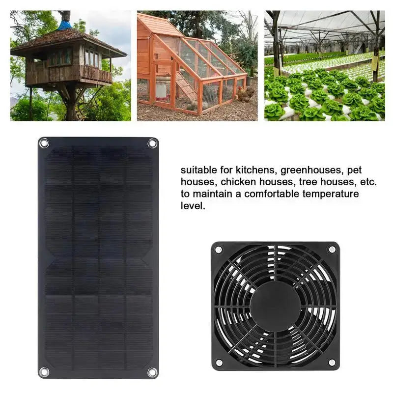 30W Monocrystalline Solar Panel DC5521 Output Charge 12V Battery PV Plate Pet Exhaust Fan Chicken Dog Cat Solar Air Flow Fan