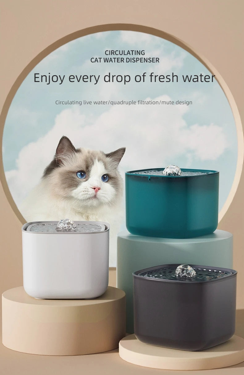 3L Cat Water Dispenser Automatic Filtration Circulation Flowing Live Water Large Capacity Smart Dog Pet Water Fountain