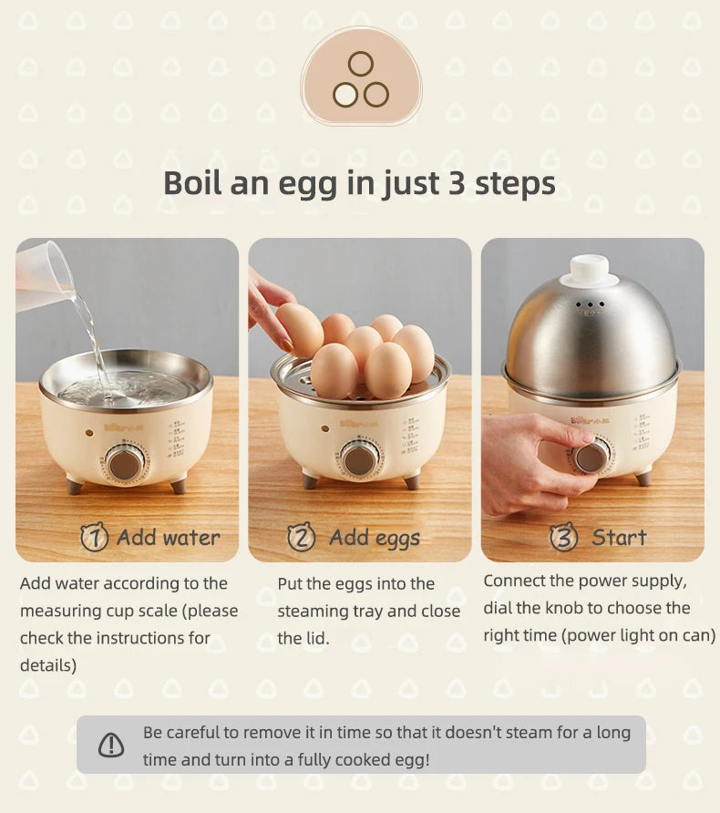 360W Electric Egg Boiler Breakfast Machine Multicooker Steamer Automatic Egg Cookers Home Egg Custard Steaming Cooker with Timer