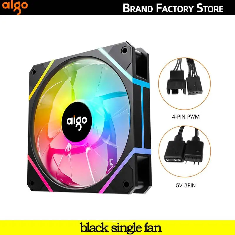 Aigo AM12PRO Rgb Fan Ventoinha PC 120mm Computer Case Fan Kit Water Cooler 4pin PWM CPU Cooling Fans 3pin5v argb 12cm Ventilador