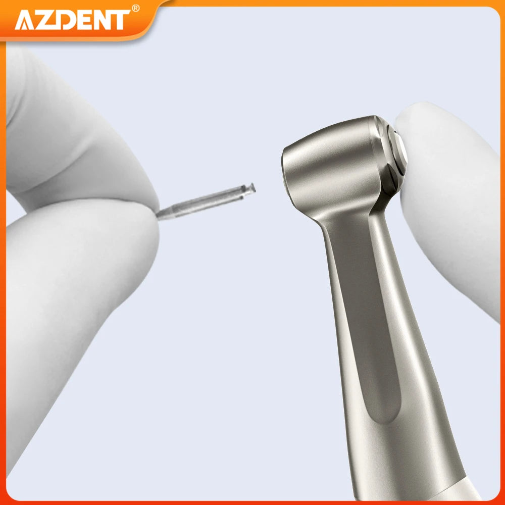 1PC AZDENT Dental Low Speed Handpiece 1:1 Contra Angle for ø2.35mm CA Burs Push Button Straight NoseCone Air Motor 2/4 Holes