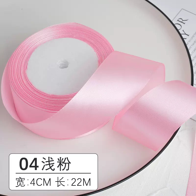 25yards/roll 4cm Satin Ribbon for Gift Wrapping Bows Making Floral Bouquets DIY Wreaths Sewing Projects Wedding Party Decor