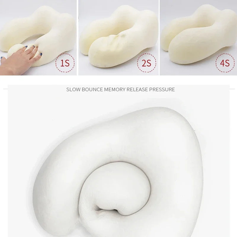 1pc U Shaped Massage Pillow Memory Foam Neck Pillows Soft Travel Massage Neck Pillow Sleeping Airplane Pillow Cervical