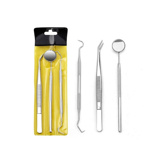 304 Stainless Steel 3pcs Dental Tools Kit with Dental Scraper Mirror Probe Dental Surgery Instruments