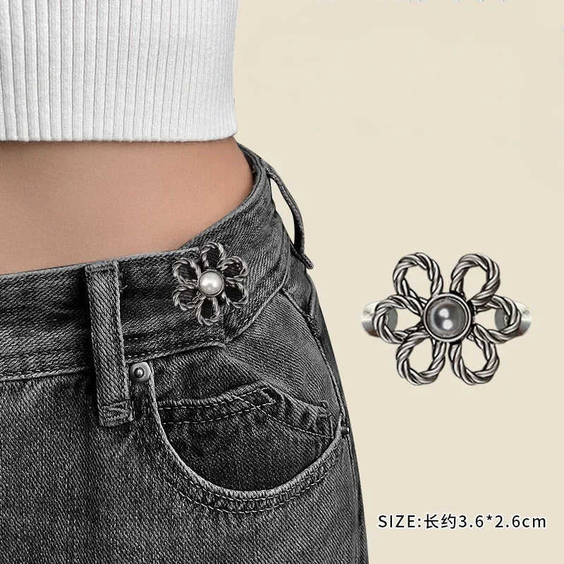 1Pcs Adjustable Clips for Pants Fastener Pants Pin Retractable Button Loose Button for Waist for Jeans Perfect Fit Reduce Waist