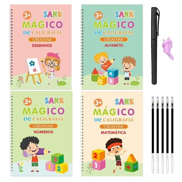 4 Books Magic Book Montessorii Educational Drawing Toys Montessori Education Kids Copy Exercise French Writing Notebook