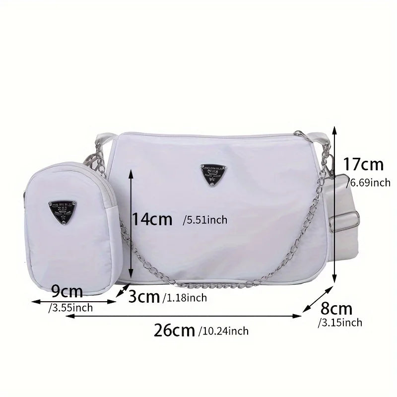 2024 Korean Style WOMEN'S Bag New Simple Nylon Mother-in-law Bag Student Fashion Style Shoulder Bag Crossbody Bag