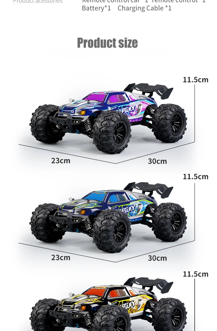 1:16 70KM/H Or 50KM/H 4WD RC Car With LED Remote Control Cars High Speed Drift Monster 4x4 Truck for Kids vs Wltoys 144001 Toys