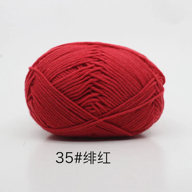 40-50g/Set 4ply Milk Cotton Knitting Yarn Needlework Dyed Lanas For Crochet Craft Sweater Hat Dolls At Low Price