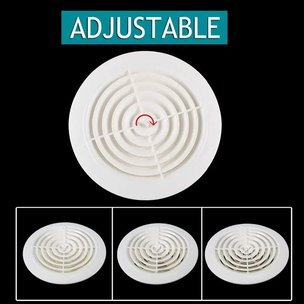 Adjustable Air Ventilation Cover Round Ducting Ceiling Wall Hole Abs Air Vent Grille Louver Kitchen Bath Air Outlet Fresh System