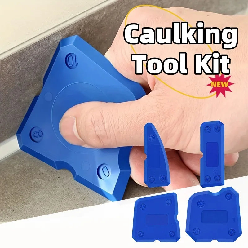 4Pcs Caulking Tool Kit Silicone Joint Sealant Spreader Spatula Scraper Edge Repair Tools Floor Tile Edges Cleaner