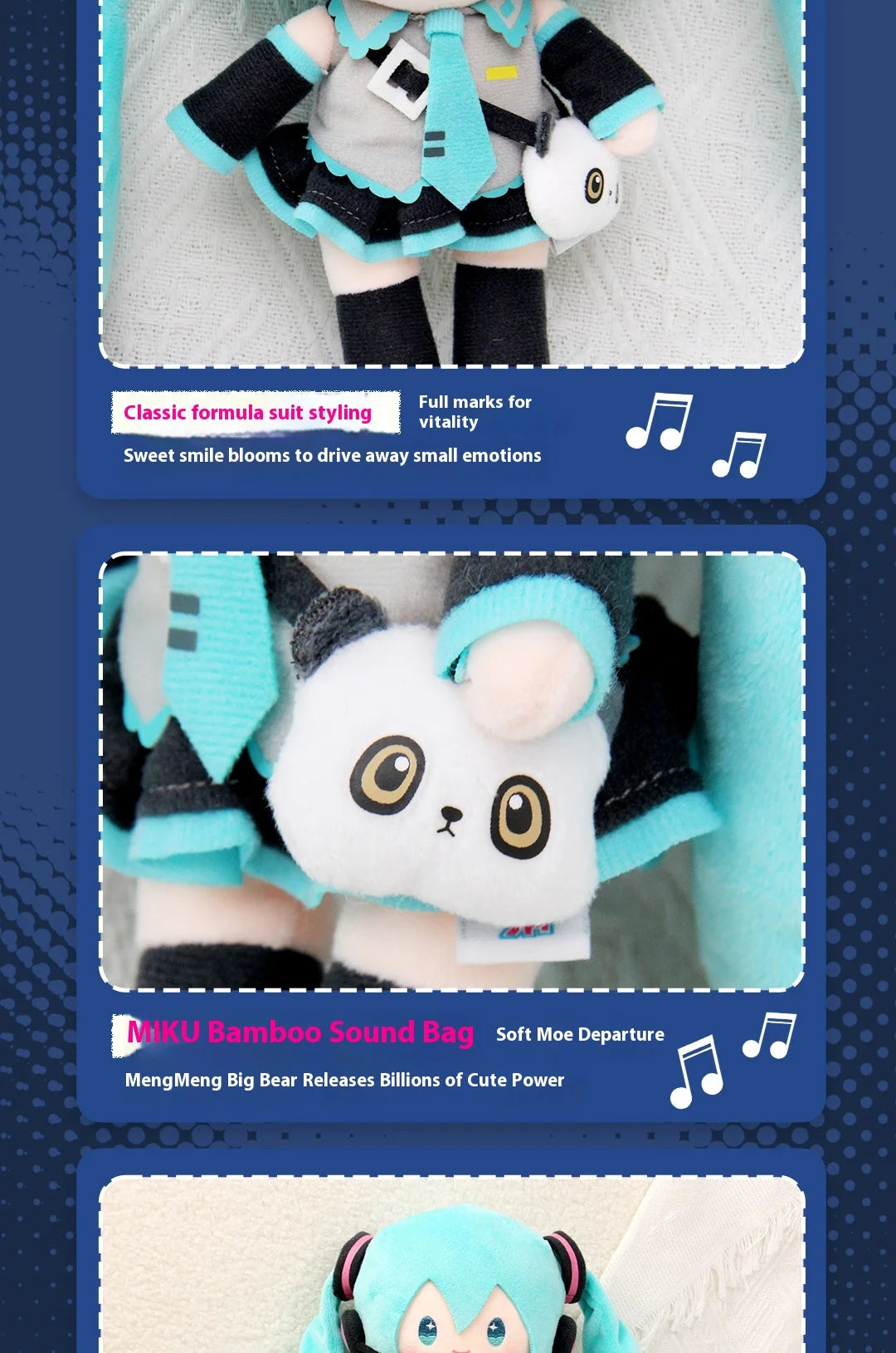 2024 New Genuine Vocaloid Hatsune Miku 2d Cute Sleep Doll panda Headphone Bag Kawaii Two-Dimensional Girls Birthday Gift