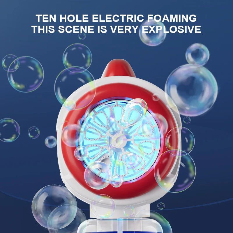 Astronaut Electric Bubble Gun Kids Toy Bubbles Machine Automatic Soap Blower with Light Summer Outdoor Party Games Children Gift