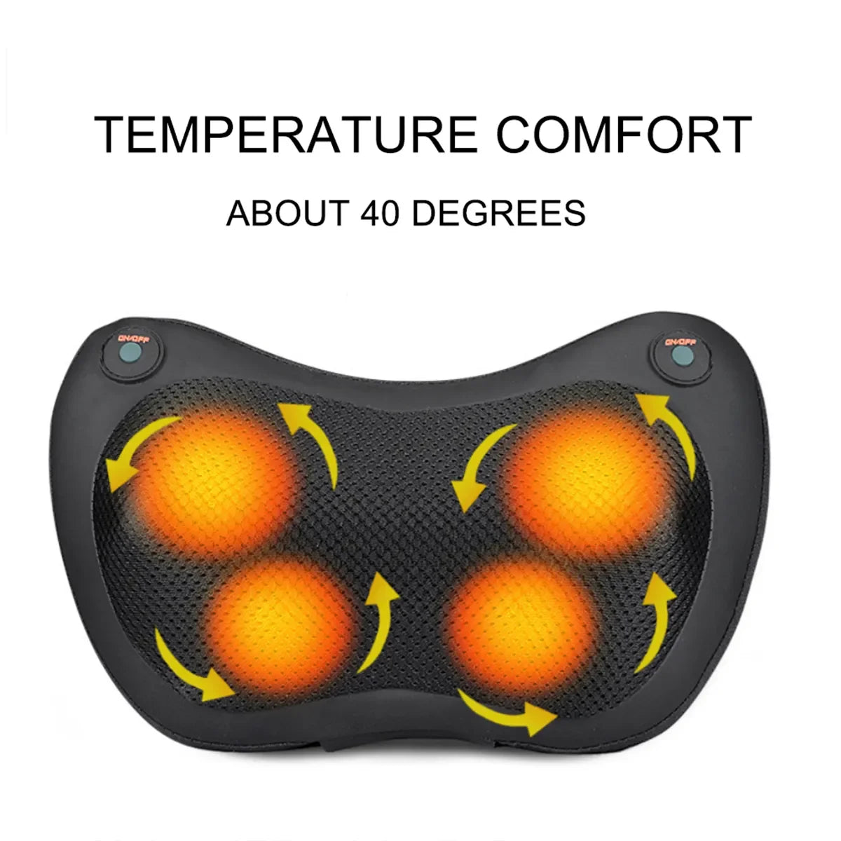 4-Heads Shiatsu Massage Pillow 3 speed Electric Head Relax Infrared Heating Shoulder Back Neck Cervical Massager for Car Home