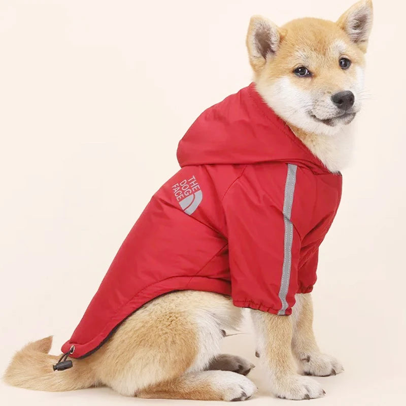 Autumn Winter Pet Dog Waterproof Coat Puppy Warm Cotton Jacket The Dog Face Hoodie Reflective Clothing For Dogs Cats Clothing