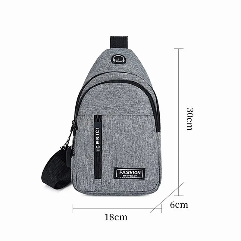 2024 New Multifunctional Chest Bag Men's Fashion Trend Oxford Cloth Shoulder Bag Korean Style Casual Waterproof Messenger Bag