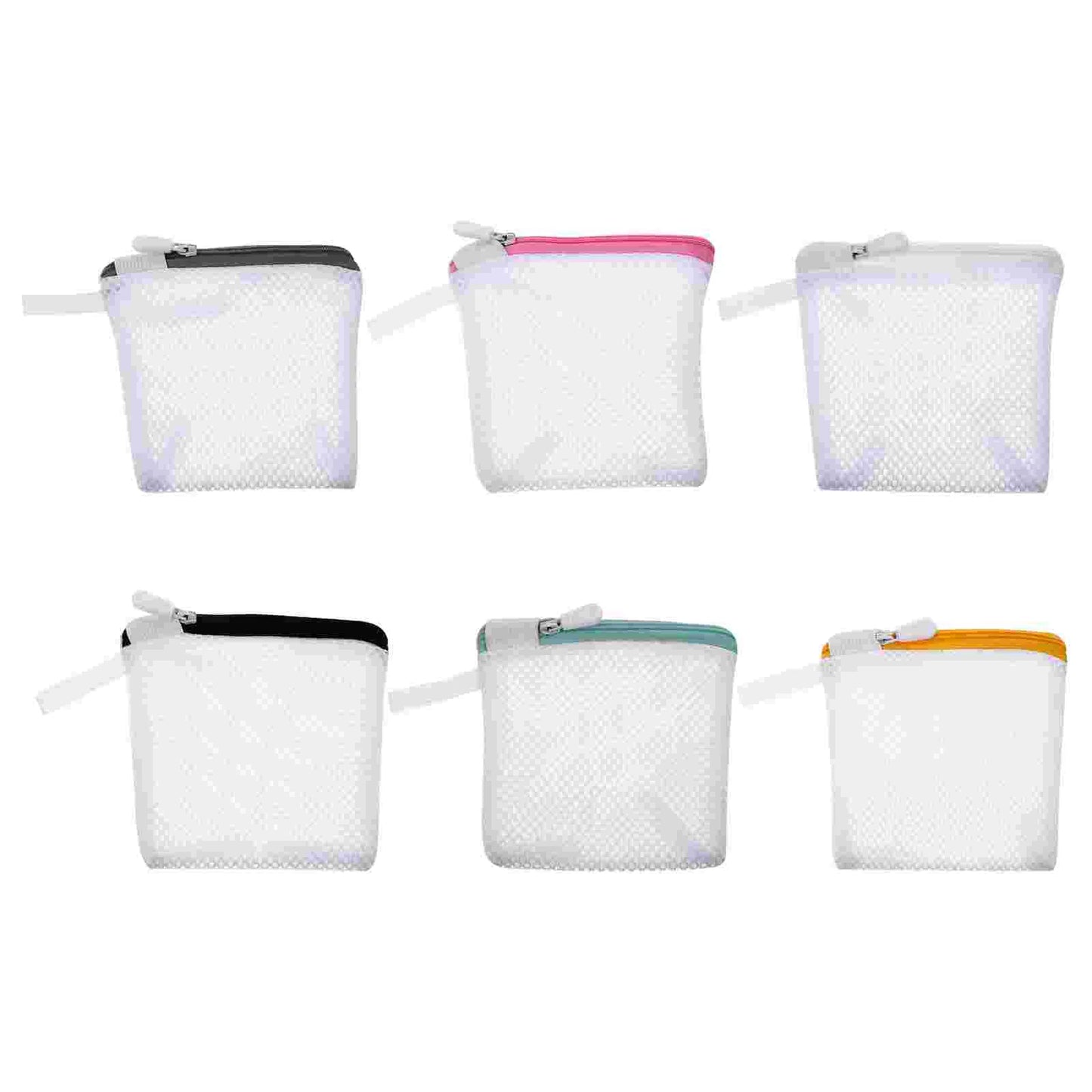 6pcs Foldable Portable Laundry Bags Travel Mini Mesh Bags Clothes Washing Net Storage Bags Pouches For Delicates Bras