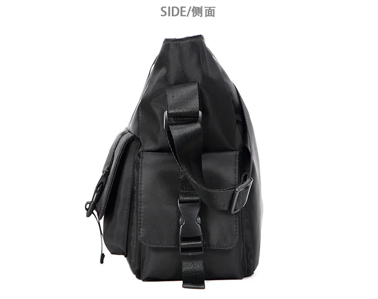 Casual Large Capacity Waterproof Messenger Shoulder Bag Men Crossbody School bag for Teenage Outdoor Man Black Big Travel Bags