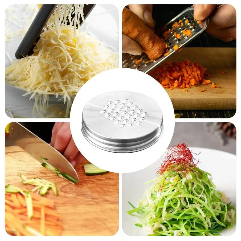 Cheese Grater Lid For Mason Jar Kitchen Mason Jar Grater Lid Rust-Proof Carrot Grater Wear-Resistant Cheese Shredder For Carrots