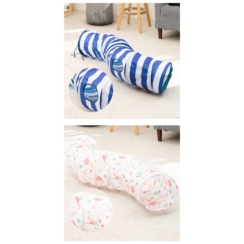 Cat Bed Play Tunnel Mat Pets Kitten Puppy Rabbits Home Foldable Soft Cat Tunnel Tubes Toys Pet Playing Bed Gift