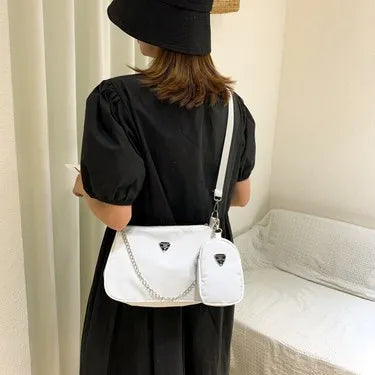 2024 Korean Style WOMEN'S Bag New Simple Nylon Mother-in-law Bag Student Fashion Style Shoulder Bag Crossbody Bag