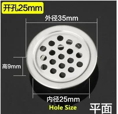 10pcs Round cabinet Air duct Vent Dia.19mm-53mm Steel Louver Mesh Hole plug decoration cover Wardrobe grille ventilation systems