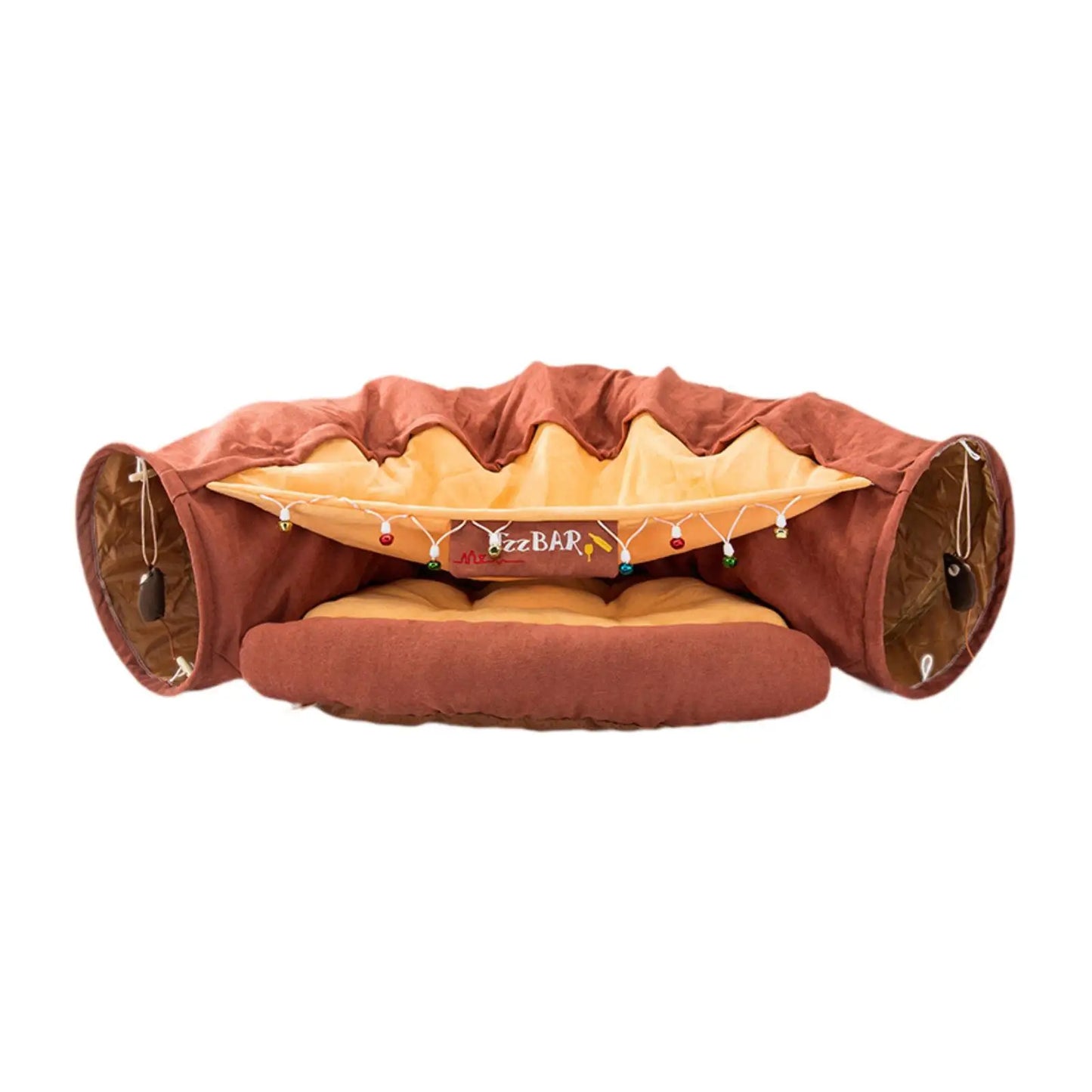 Bunny Tunnel Bed Cat Activity Center Kitty Training Hideout Foldable Soft Cats Tunnel Tubes Toys for Indoor Small Animals