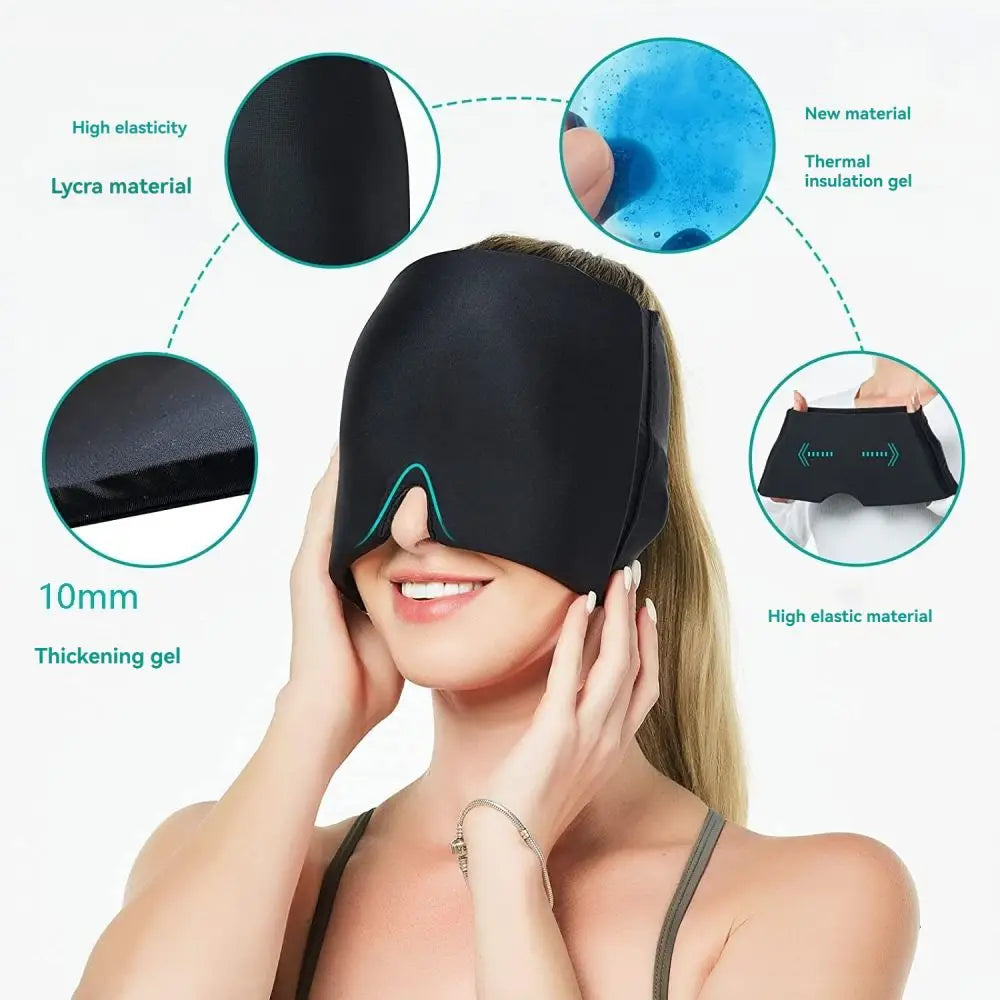 Cold Compress Head Cover Gel Eye Mask Soothing Odorless Gel Elastic Multi-Purpose Migraine Relief Cap