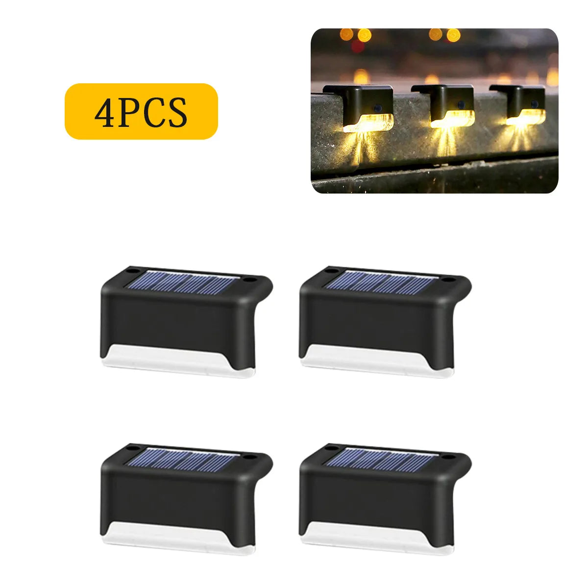 4/8/12/16pcs Solar LED Lights Outdoor Garden Light Deck Lamp Solar Stairs Light Waterproof Solar Step Lamp Patio Garden Decor