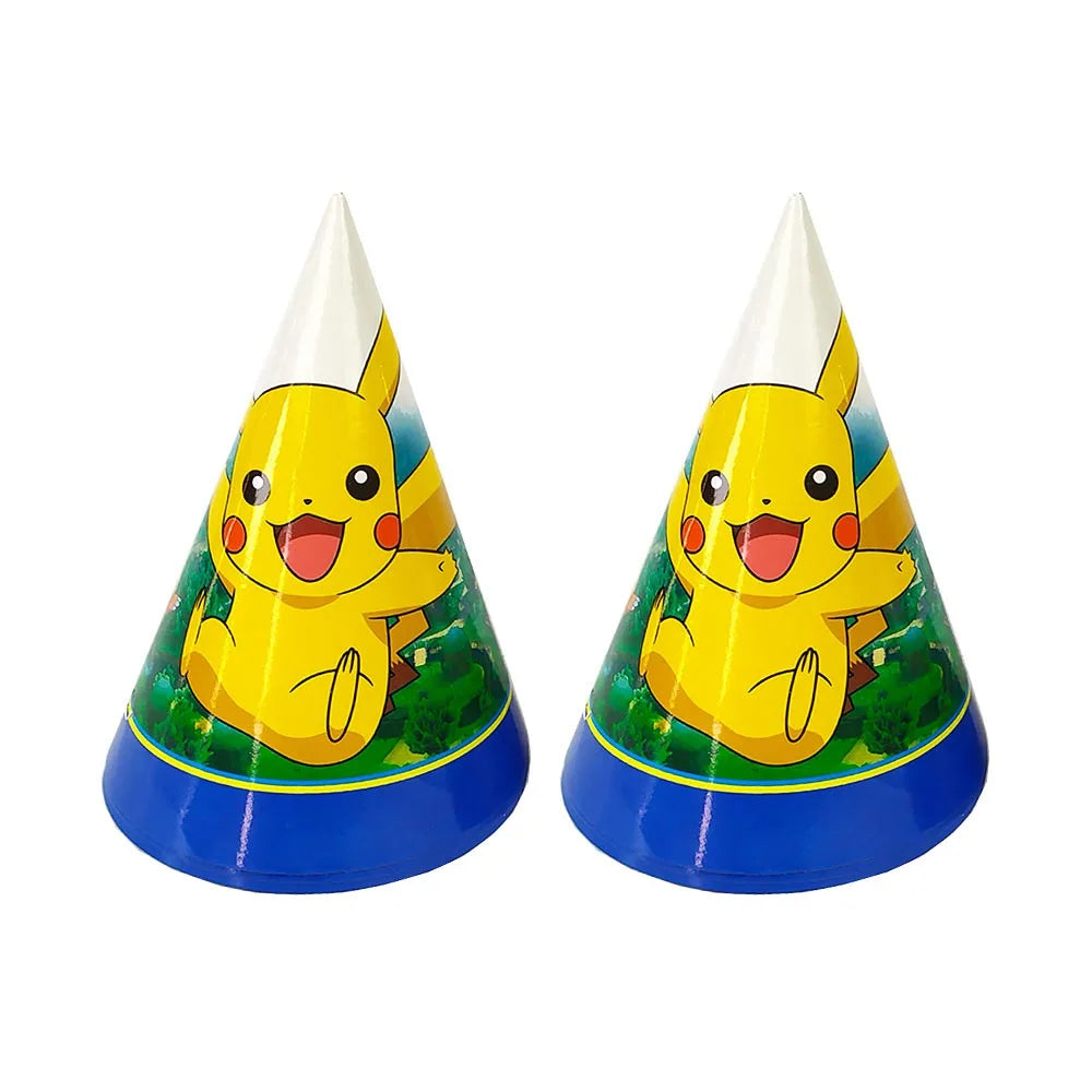 Cartoon Pikachu Theme Birthday Party Disposable Tableware Set Balloons Decorations Photo Props Background Pokemon Party Supplies