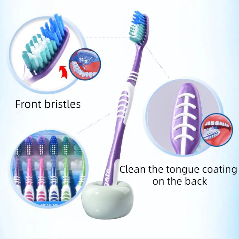 Colgate 6 Packs Toothbrush Tooth Cleaning Family Couple Fine Soft Medium Hair Travel Suit For Men And Women Back Tooth Cleaning