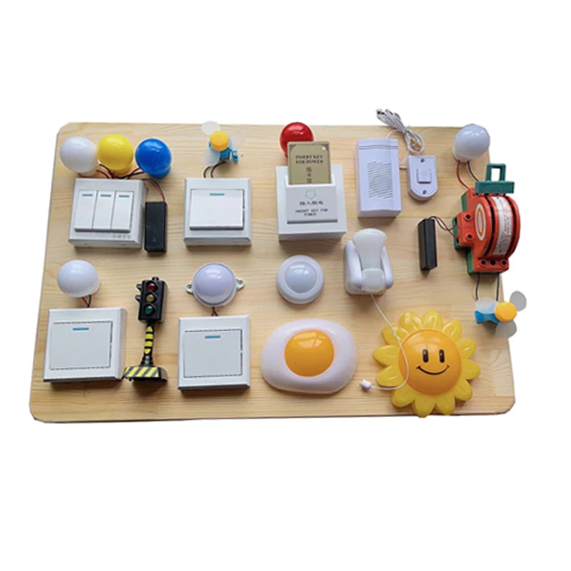 Baby Montessori Toy Busy Board Activity Switch Accessories Timer Light Doorbell Matching Board Educational Toy For Children Gift