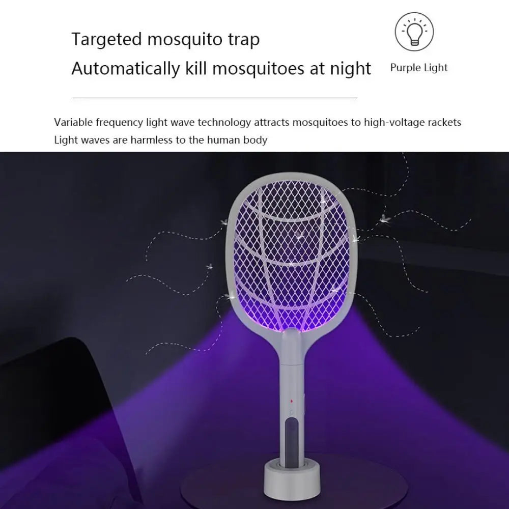 3 IN 1 Electric Mosquito Swatter Mosquito Killer 2500V USB Rechargeable Angle Not Adjustable Electric Bug Zapper Fly Bat Swatter