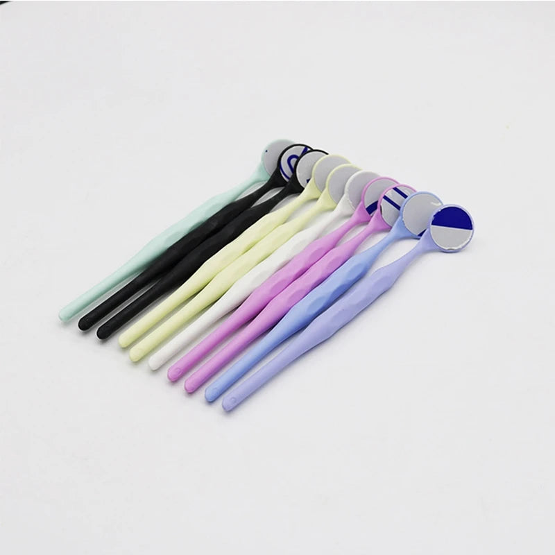 AG 10pcs/Box Dental Double Sided Mouth Mirrors Autoclavable Surface Exam Reflectors With Handle Oral Tooth Whitening