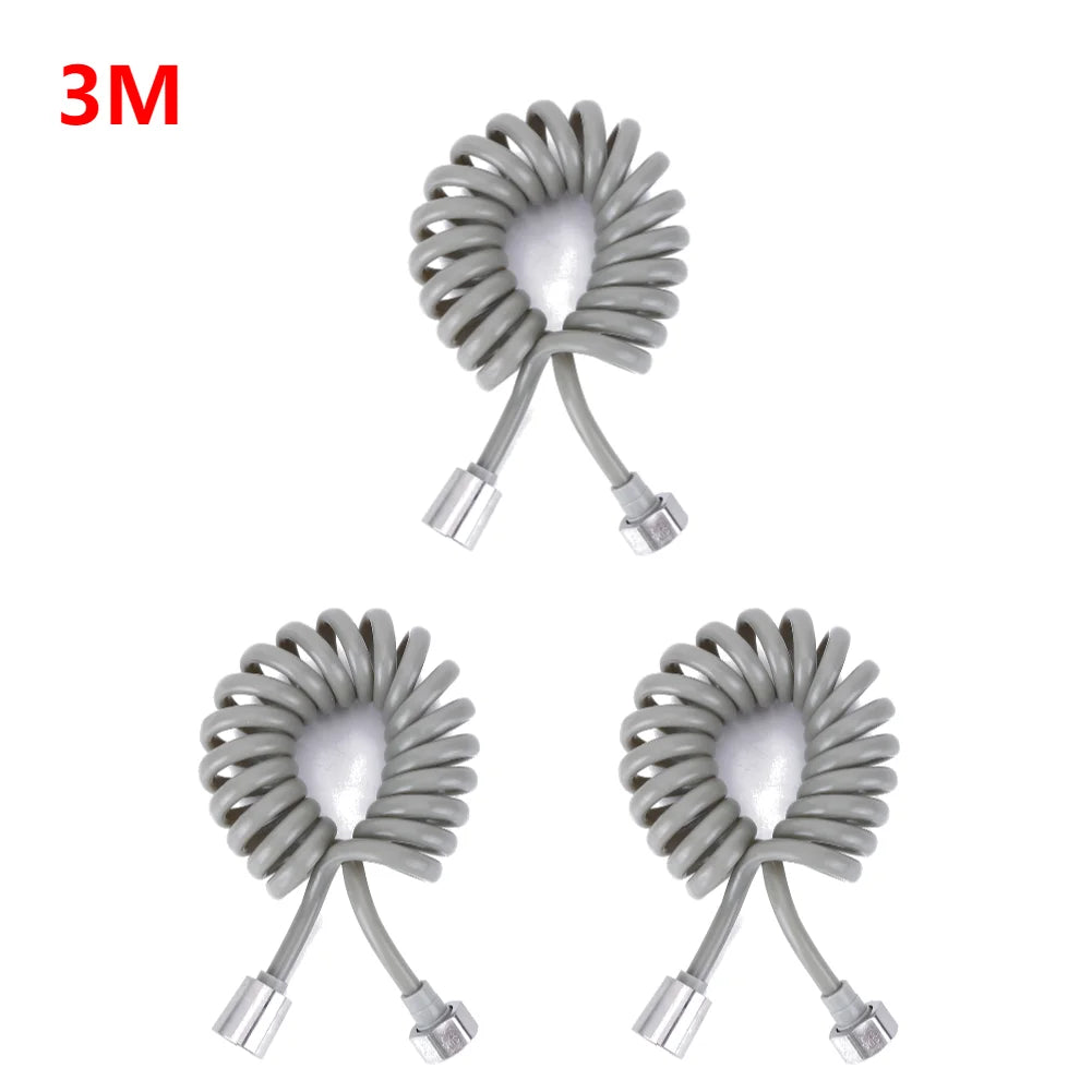 2/3/5M Flexible Shower Hose Universal Spring Extension Hand Sprayer Pipe Connector Spring Tube Bathroom Toilet Bidet Accessories