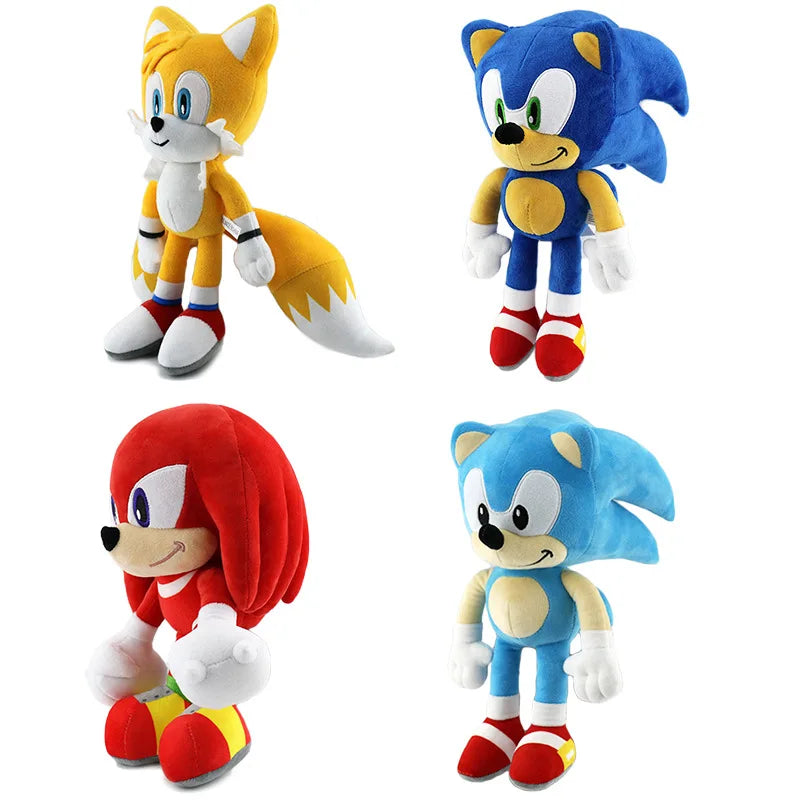 30CM High quality Sonic Plush Toy The Hedgehog Sonic Knuckles Tails Cute Cartoon Soft Stuffed Doll Birthday Gift for Children