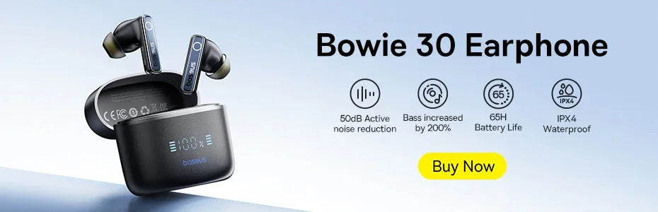 Baseus Bowie E16 Wireless Earphone Bluetooth 5.3 Earphones 30H Long Battery Life IPX4 Waterproof True Wireless Headphone Earbuds