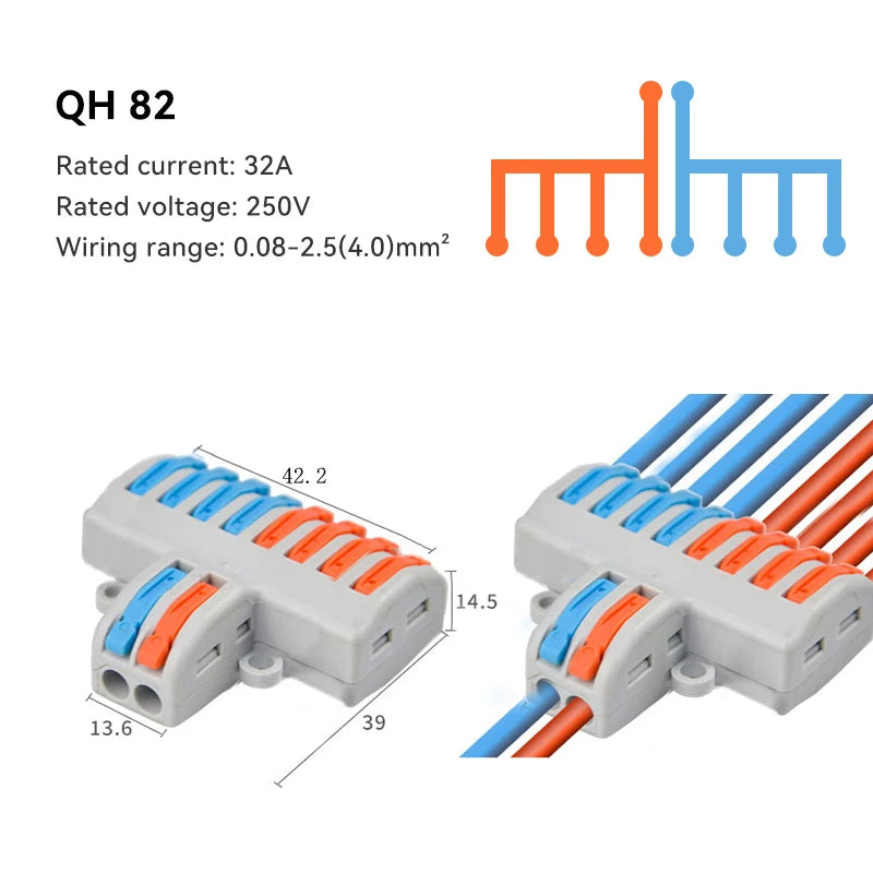 1/5/10 PCS 1 in Multiple Out Fast Electrical Connectors Universal Compact Splitter Wiring Cable Connector Push-in Terminal Block