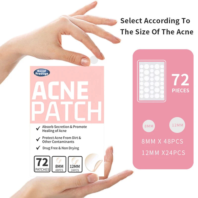 72/180Pcs Invisible Acne Patches Removal Pimple Anti-Acne Hydrocolloid Patches Spots Marks Concealer Repair Sticker Waterproof