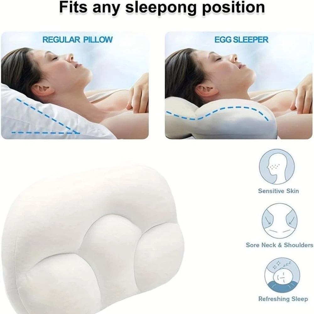 1Pcs All-round Sleep Pillow, Soft Bed Pillow Nursing Pillow 3D Ergonomic Sleeping Egg Shaped Ergonomic Pillows