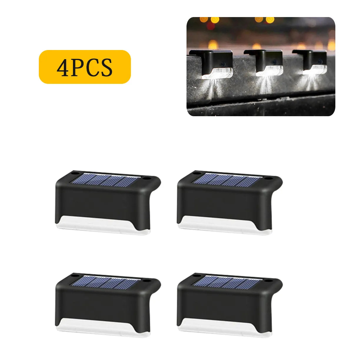 4/8/12/16pcs Solar LED Lights Outdoor Garden Light Deck Lamp Solar Stairs Light Waterproof Solar Step Lamp Patio Garden Decor