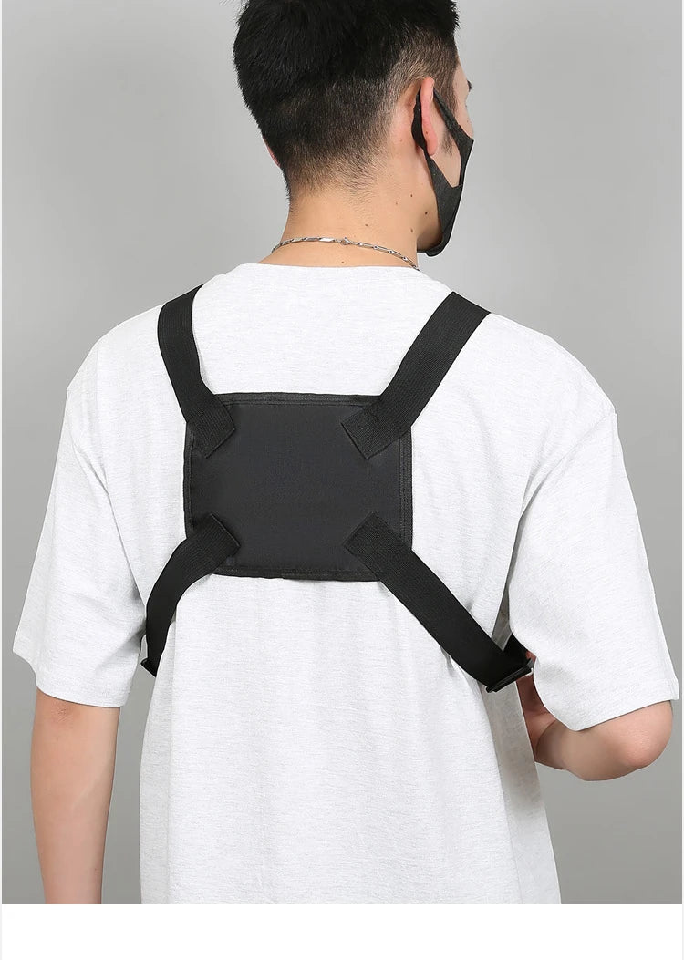 Chest Bag Waist Pack Men's Chest Pack Hip Hop Streetwear Tactical Vest Bag For Men Double Strap Design Shoulder Bag For Men Sac