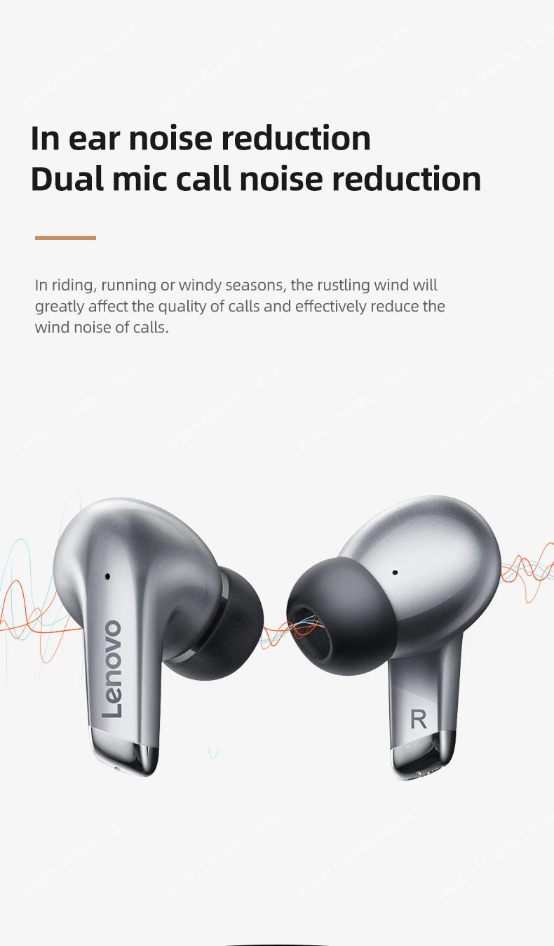 Choice Lenovo LP5 Wireless Bluetooth Earphone Fast Charging Long Endurance HD Call With Microphone Sports Waterproof Headset