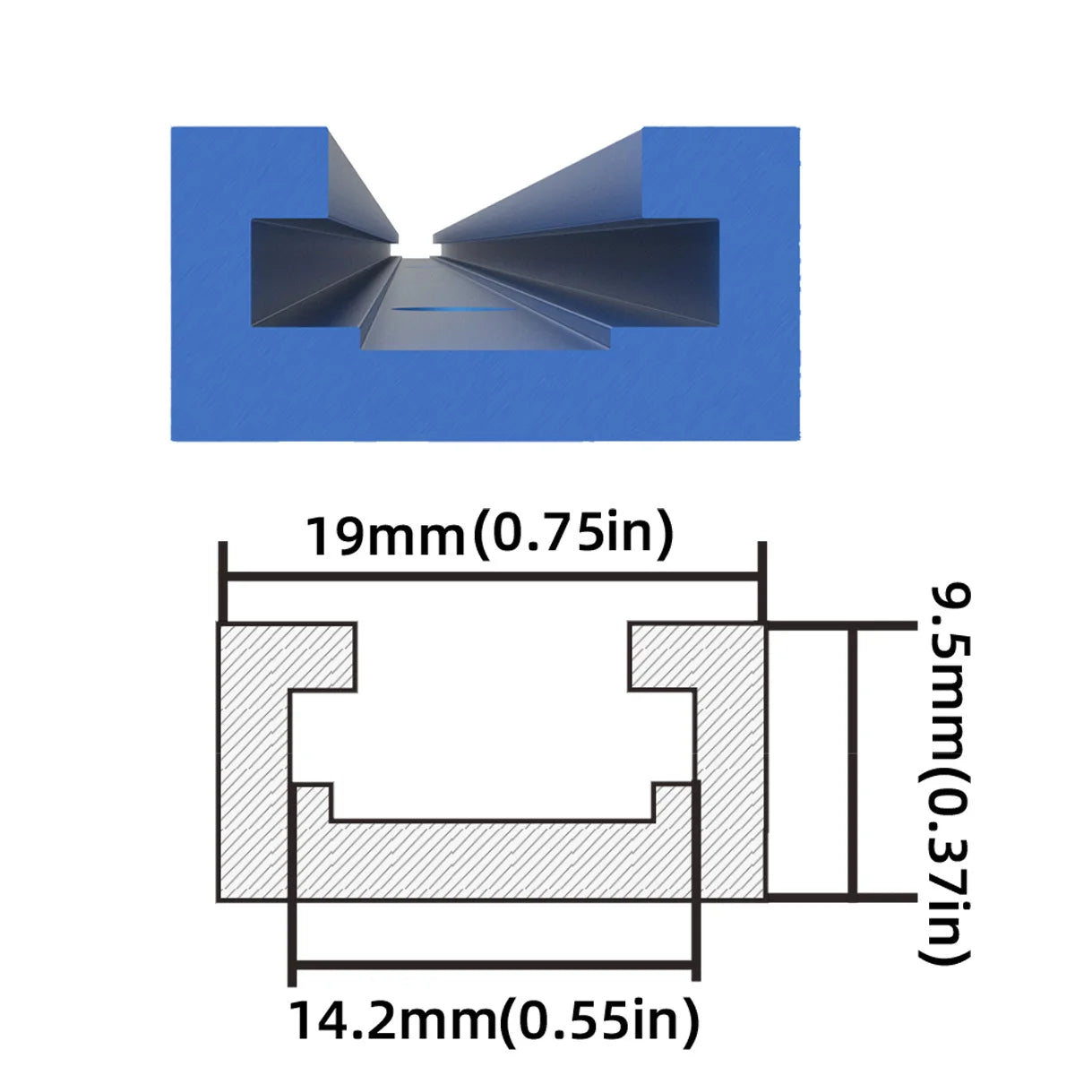 2Pc 500MM Double-Cut Profile T Track with Predrilled Mounting Holes For Table Saw Router Table Woodworking Tool