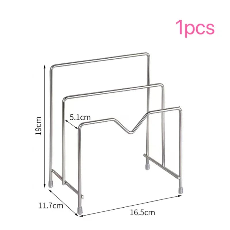 1pcs Kitchen Stainless Steel Chopping Board Rack Drain Rack Pot Lid Storage Rack Kitchen Multifunctional Storage Rack