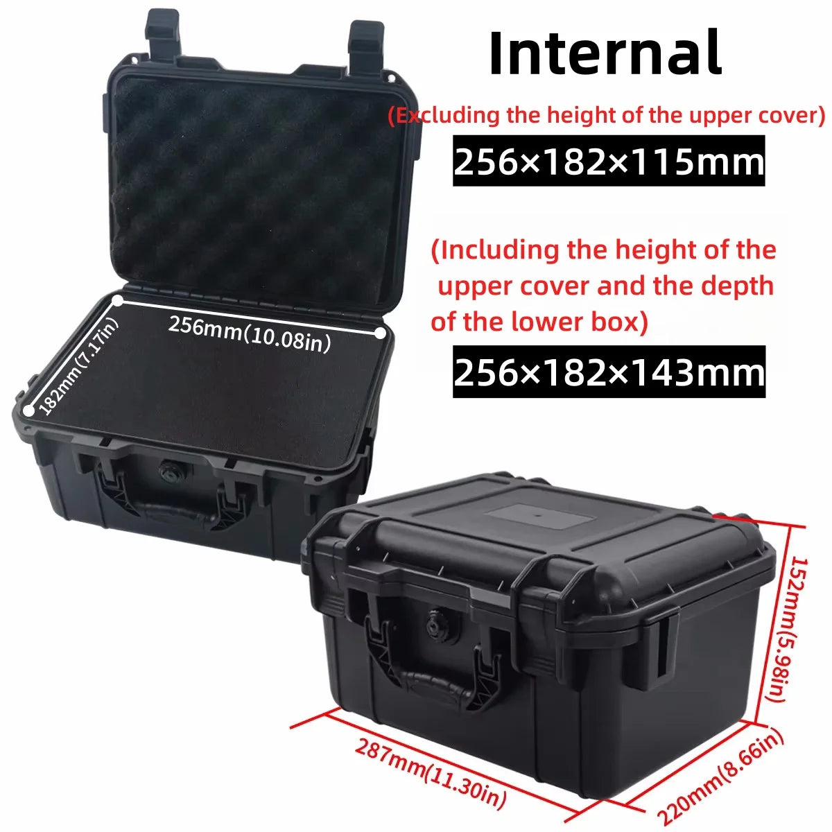 1pc Waterproof Hard Carry Case Bag Tool Case With Pre-cut Sponge Storage Box Safety Protector Organizer Hardware Toolbox